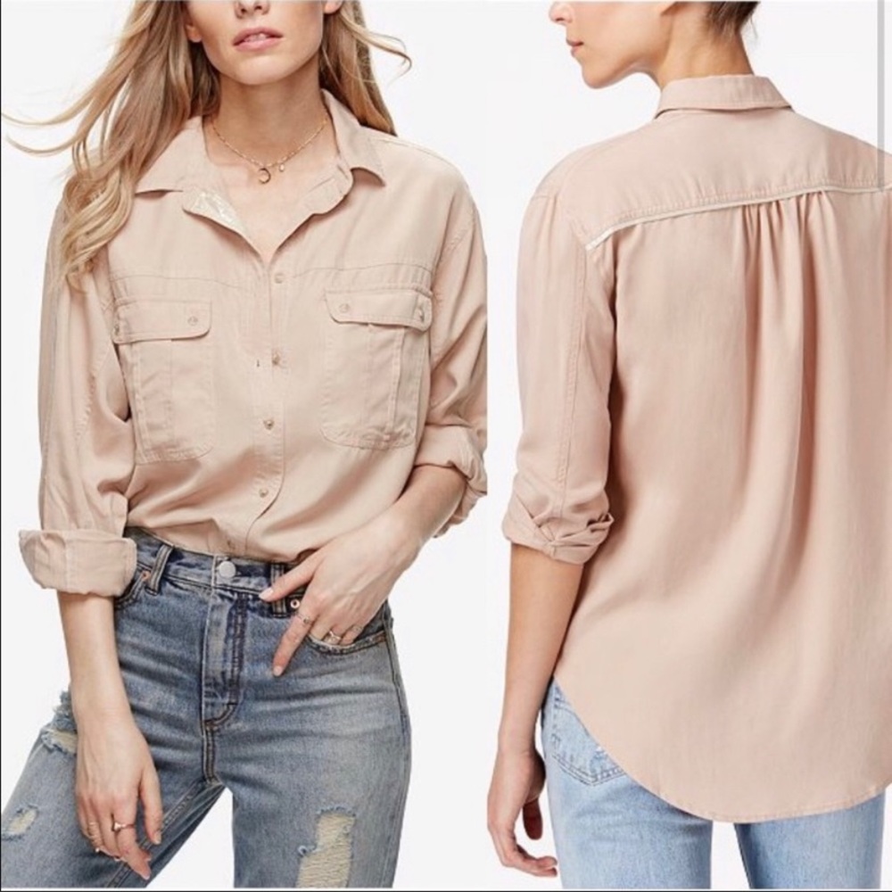 Free People ‘Off Campus’ metallic button shirt